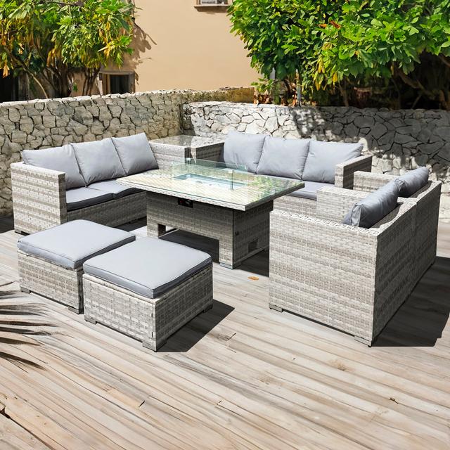 10-Sitzer Lounge-Set Malta aus Rattan mit Polster Oseasons on Productcaster.