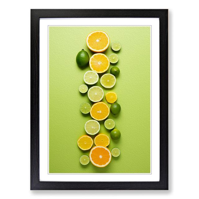 Citrus Fruits Minimalism No.2 - Print Brambly Cottage Format: Black Framed, Size: 46cm H x 34cm W x 2cm D on Productcaster.