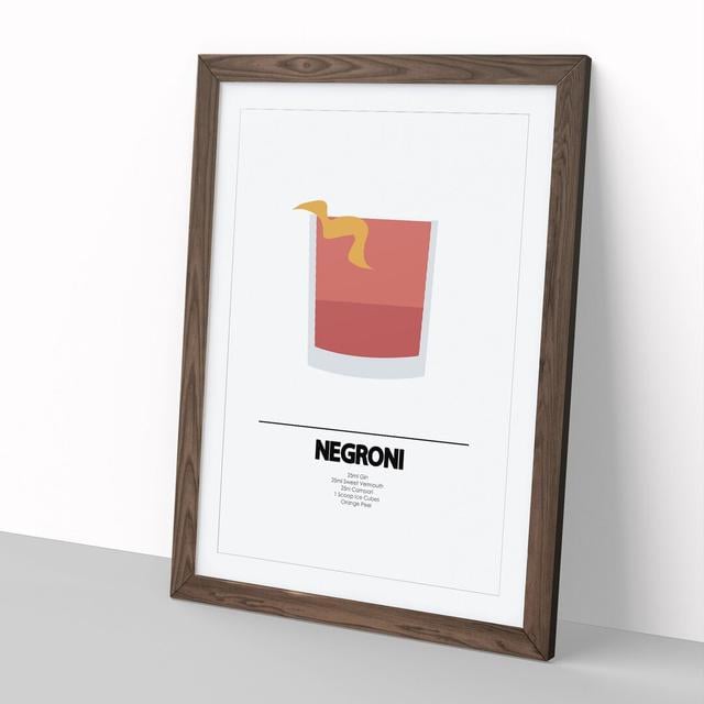 Negroni Cocktail - Picture Frame Typography on MDF East Urban Home Size: 36cm H x 27cm W x 2cm D, Frame Option: Walnut Framed on Productcaster.