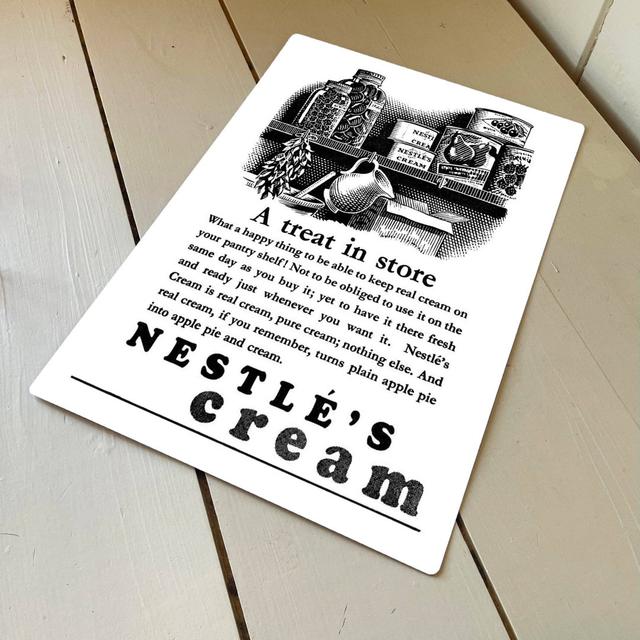 Nestles Cream A Treat In Store - Metal Advertising Wall Sign East Urban Home Size: 25cm H x 20cm W on Productcaster.