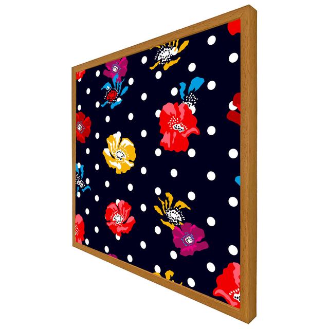 Marumsco Flowers & Spots - Single Picture Frame Art Prints ClassicLiving Size: 76cm H x 76cm W x 4cm D, Frame Colour: Oak Framed on Productcaster.