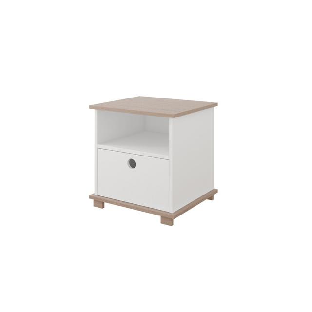 Dora Circle 1 Drawer Bedside Table Isabelle & Max Colour: Oak on Productcaster.