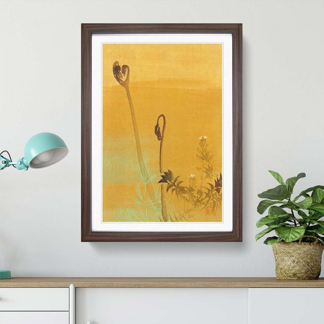 Plants by Shibata Zeshin - Picture Frame Painting Print East Urban Home Frame Option: Walnut, Size: 76cm H x 50cm W x 2cm D on Productcaster.