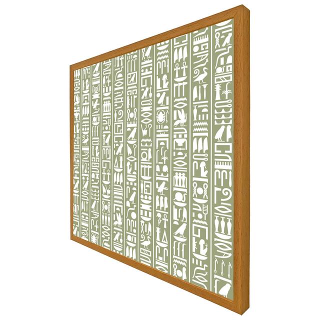 Asjad Egyptian Hieroglyphic Decorative - Print Latitude Vive Format: Oak Framed, Size: 61cm H x 61cm W x 4cm D on Productcaster.