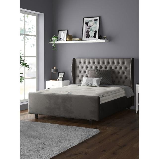 Bartelt Upholstered Bed Frame Mercer41 Colour: Grey, Size: Kingsize (5') on Productcaster.