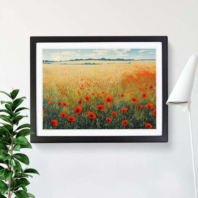 Poppy Field Watercolour - Single Picture Frame Print ClassicLiving on Productcaster.