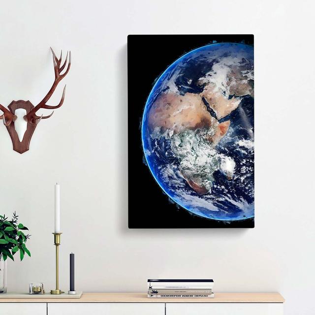 Eastern Hemisphere Of Planet Earth - Wrapped Canvas Print East Urban Home Size: 60cm H x 40cm W x 3cm D on Productcaster.