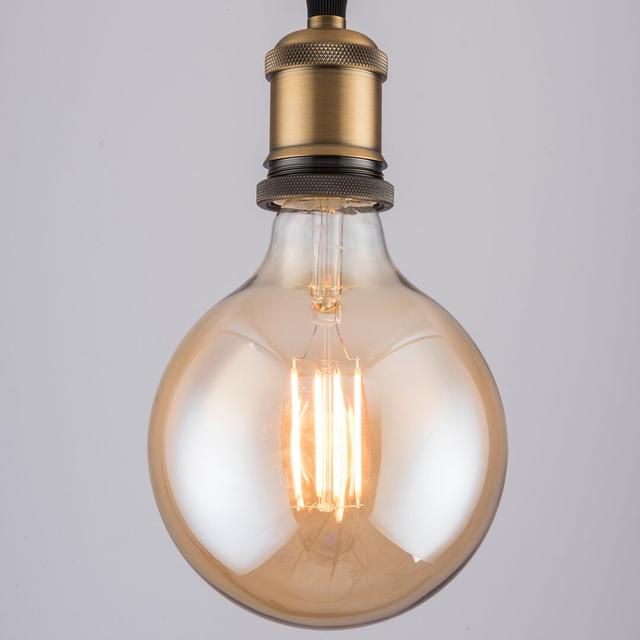 8W E27 Dimmable Globe Light Bulb Amber (Set of 2) Symple Stuff on Productcaster.