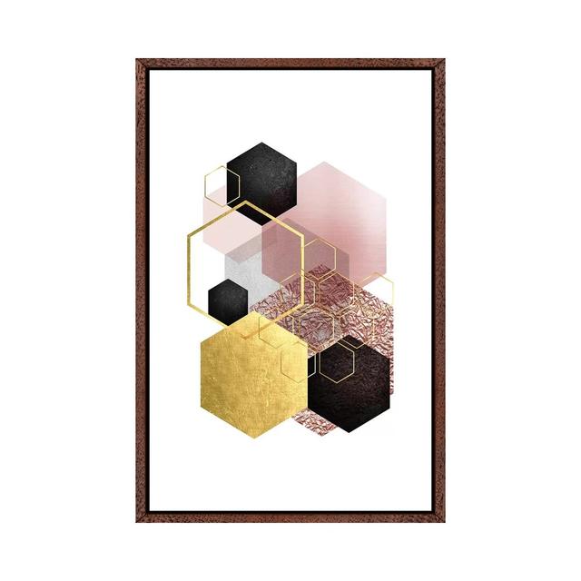 Blush Pink Gold II by Urban Epiphany - Print on Canvas Ebern Designs Size: 152.4cm H x 101.6cm W x 3.81cm D, Format: Classic Brown Wood Framed on Productcaster.