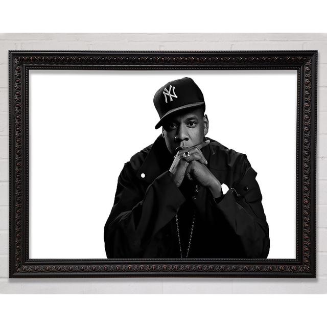 Jay Z Baseball Hat - Single Picture Frame Art Prints Bright Star Size: 59.7cm H x 84.1cm W on Productcaster.