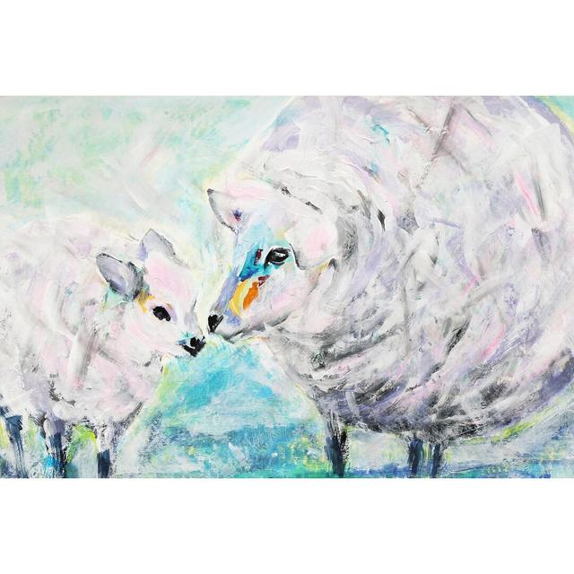 'Lamb Love' Acrylic Painting Print on Wrapped Canvas East Urban Home Size: 41cm H x 61cm W on Productcaster.