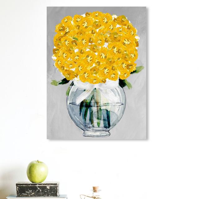 Yellow Light Flowers - Wrapped Canvas Painting East Urban Home Size: 61 cm H x 45.7 cm W on Productcaster.