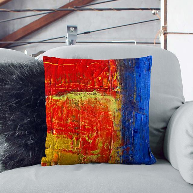 Abstract Art Painting Vol.89 by S.Johnson Cushion with Filling East Urban Home Size: 40 x 40 cm on Productcaster.