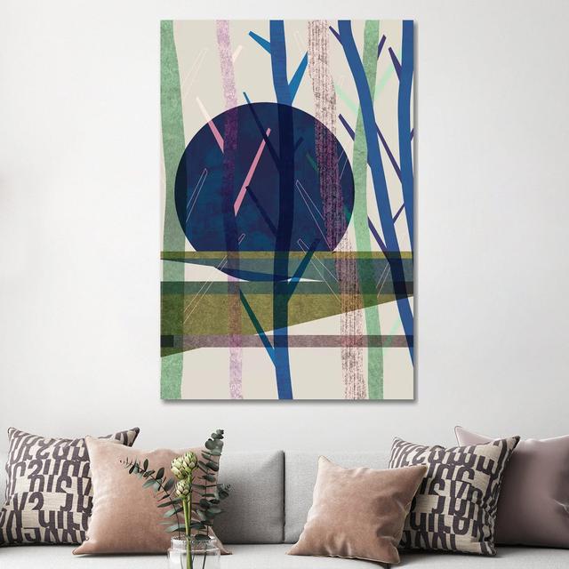 Blue Summer Silhouette II by Nan - Wrapped Canvas Panoramic Painting ClassicLiving Size: 152.4cm H x 101.6cm W x 3.81cm D on Productcaster.