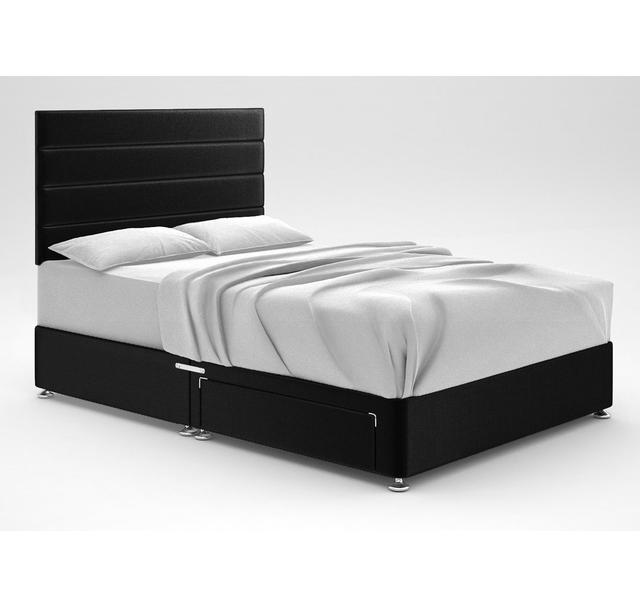 Ikin Divan Bed Base 17 Stories Storage Type: 2 Drawers, Colour: Black, Size: Super King (6') on Productcaster.