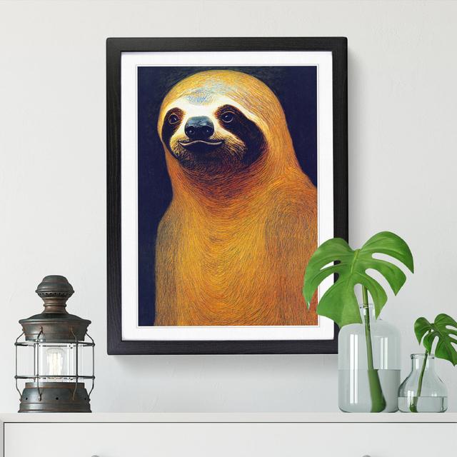 Sloth - Single Picture Frame Painting World Menagerie Frame Option: Black, Size: 34cm H x 25cm W x 2cm D on Productcaster.