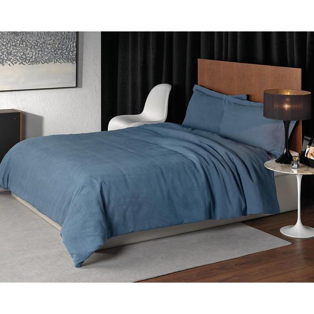 Mckeehan Cotton 300 TC Modern & Contemporary Duvet Cover Set Marlow Home Co. Size: Super King Duvet Cover + 2 Standard Pillowcases, Colour: Denim on Productcaster.