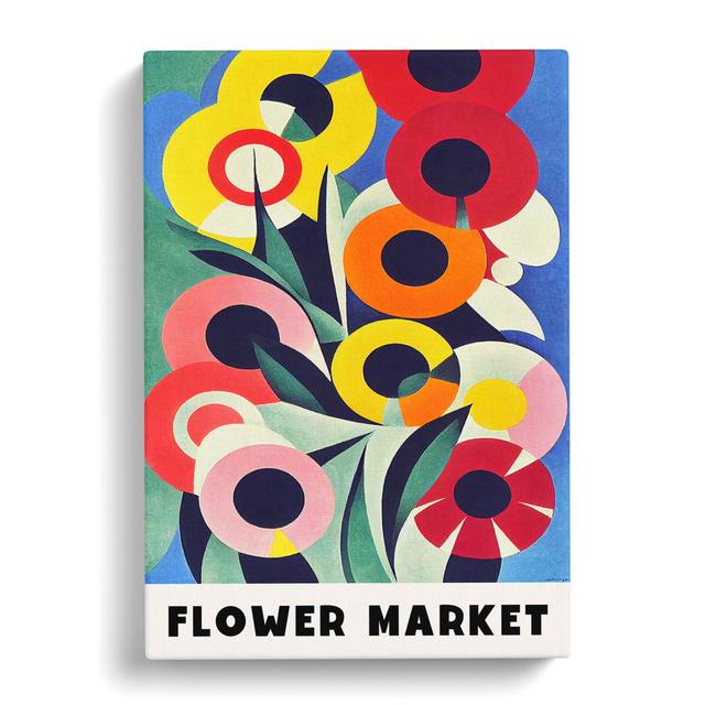 Retro Flower Market Exhibition No.13 - Wrapped Canvas Print George Oliver Size: 91cm H x 60cm W x 3cm D on Productcaster.