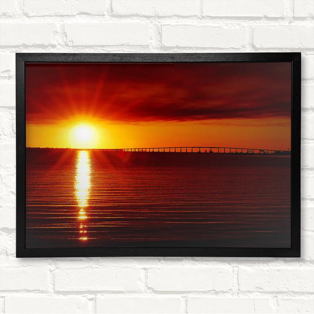 Amazing Sun Rays Framed Print House of Hampton Size: 42cm H x 59.7cm W on Productcaster.