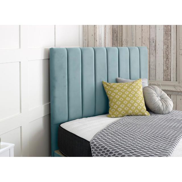 Arris Upholstered Headboard Wade Logan Size: Single (3'), Colour: Sky on Productcaster.