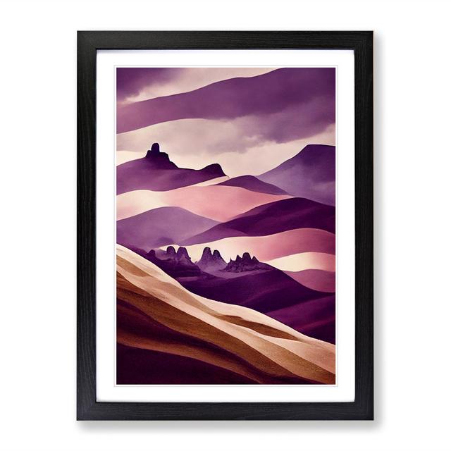 Surreal Abstract Mountain Landscape No.4 - Picture Frame Graphic Art Alpen Home Size: 64cm H x 46cm W x 2cm D, Frame Colour: Black Framed on Productcaster.