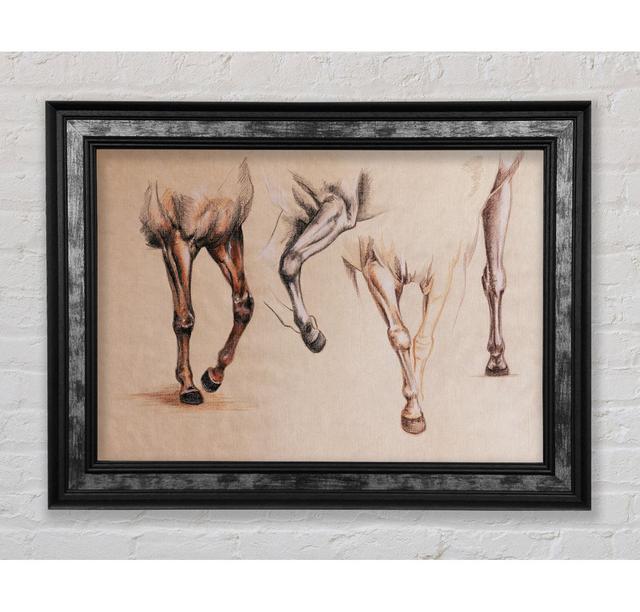 Bottom End Of Horses - Single Picture Frame Print on Canvas Natur Pur Size: 30cm H x 42cm W x 2cm D, Format: Orange Framed Paper on Productcaster.