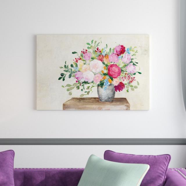 Farmhouse Bouquet Crop by Julia Purinton - Unframed Painting Print on Canvas Blue Elephant Size: 61cm H x 91cm W on Productcaster.