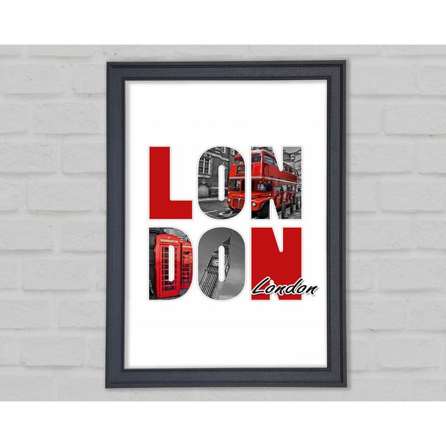 Icons Through the London - Single Picture Frame Art Prints Happy Larry Size: 21cm H x 29.7cm W x 1.5cm D, Format: Grey Framed Paper on Productcaster.