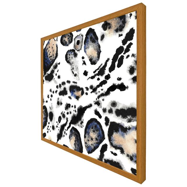 Idylberry Leopard With Blue - Print Fairmont Park Format: Oak Framed, Size: 51cm H x 51cm W x 4cm D on Productcaster.