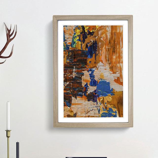 Abstract Art Painting Vol.426 by S.Johnson - Picture Frame Painting Print East Urban Home Frame Option: Oak Framed, Size: 87cm H x 62cm W x 2cm D on Productcaster.