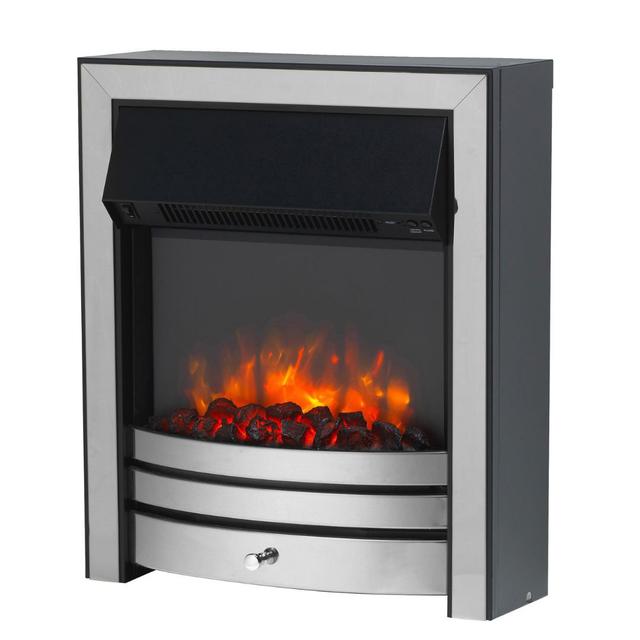 Meadow Castleton Fires & Fireplaces 129.54cm W Electric Fireplace Castleton Fires & Fireplaces Size: With full-depth spacer, Finish: Chrome on Productcaster.