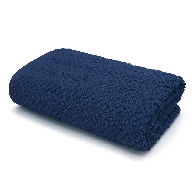 Pau Cotton Bath Towel Bath Towels - Set of 1 17 Stories Colour: Blue on Productcaster.