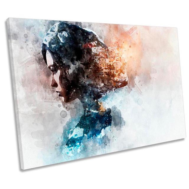 City Hair Beauty Modern - Wrapped Canvas Print Rosalind Wheeler Size: 61cm H x 91.4cm W x 4cm D on Productcaster.