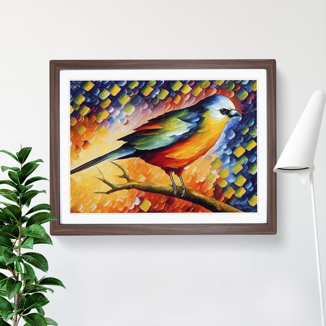 Bird Painting Vol.5 Abstract - Picture Frame Graphic Art ClassicLiving Format: Walnut, Size: 46cm H x 64cm W x 2cm D on Productcaster.