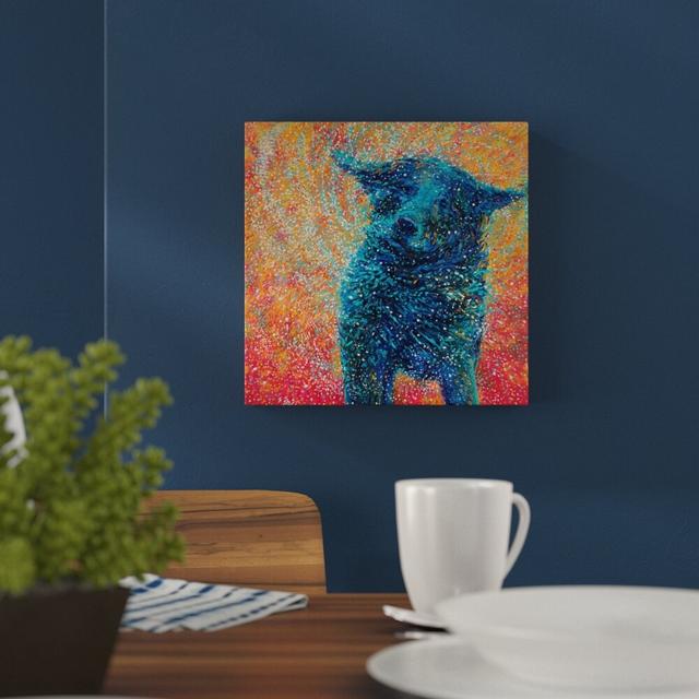 'Big Dog Shake' by Iris Scott Acrylic Painting Print on Wrapped Canvas East Urban Home Size: 30.48cm H x 30.48cm W on Productcaster.