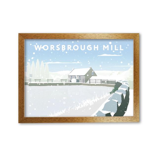 Worsbrough Mill In Snow by Richard O'Neill - Single Picture Frame Print 17 Stories Frame Options: Brown, Size: 29.7 cm H x 42 cm W on Productcaster.