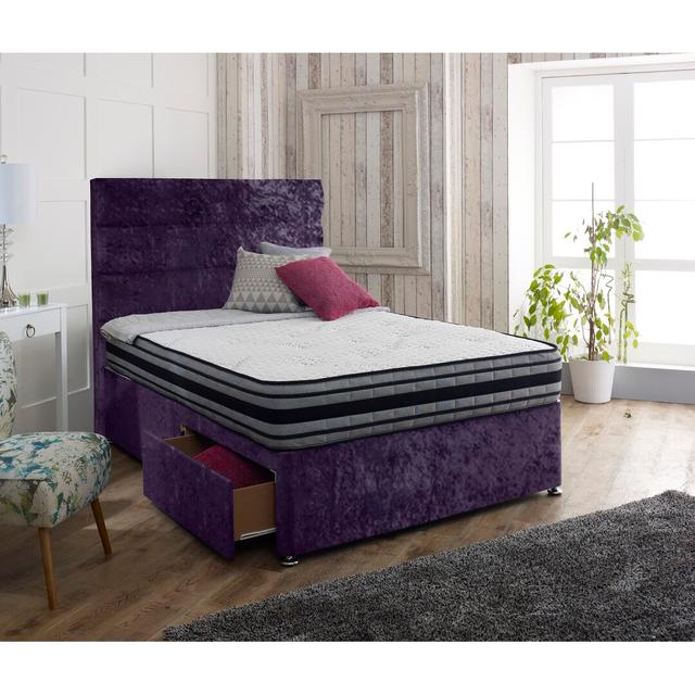 Hyde Divan Bed Base Rosdorf Park Size: Kingsize (5'), Storage Type: 2 Drawers, Colour: Lilac on Productcaster.