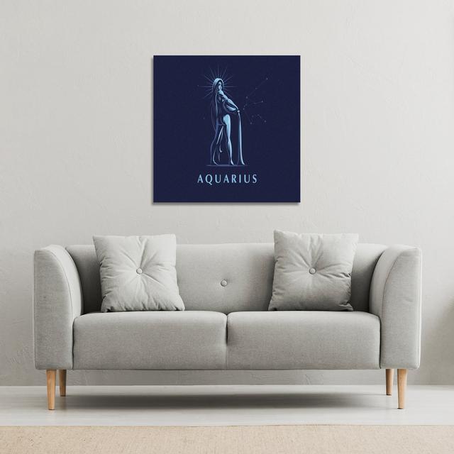 Sign Of The Zodiac Aquarius Designer Canvas Happy Larry Size: 61cm H x 61cm W on Productcaster.