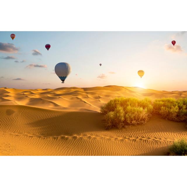 Hot Air Balloons Flying by Owngarden - No Frame Art Prints on Canvas Natur Pur Size: 81cm H x 122cm W on Productcaster.