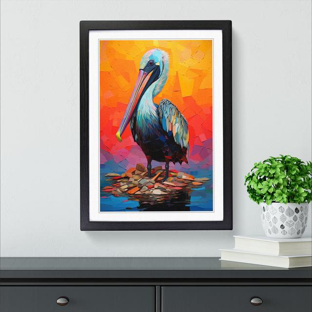 XYZ-FRM-V1223-5038 Pelican Neo-Plasticism - Single Picture Frame Print on Wood Big Box Art Size: 64cm H x 46cm W x 2cm D, Frame Colour: Black on Productcaster.