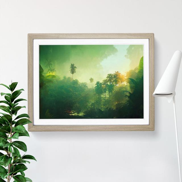 Tropical Forest Vol.2 - Picture Frame Graphic Art Bay Isle Home Size: 34cm H x 46cm W x 2cm D, Frame Colour: Oak on Productcaster.