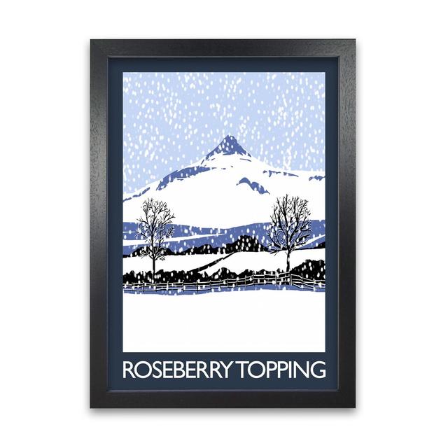 Roseberry Topping In Snow by Richard O'Neill - Print 17 Stories Format: Black Framed, Size: 84.1cm H x 59.4cm W x 3cm D on Productcaster.