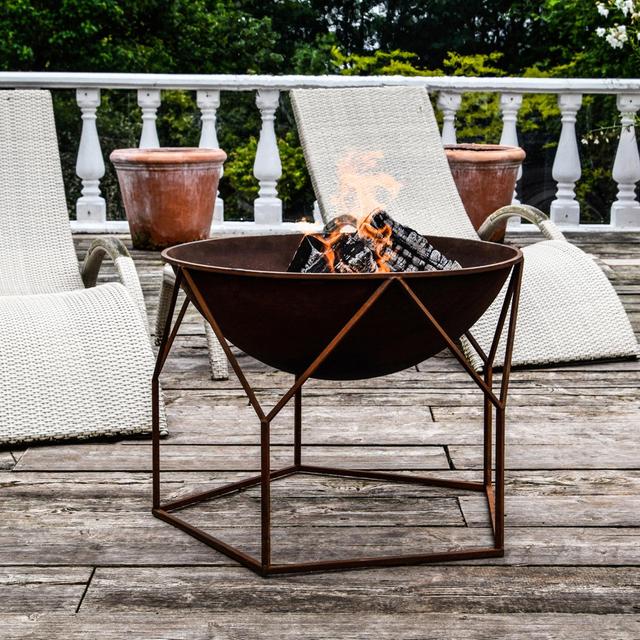 Brecken Iron Charcoal/Wood Burning Fire Pit Freeport Park Finish: Rust on Productcaster.