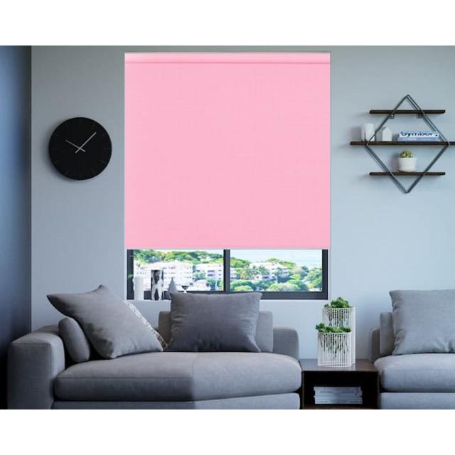 Indoor blackout Trimmable roller blind Symple Stuff Size: 165cm L x 120cm W, Finish: Pink on Productcaster.