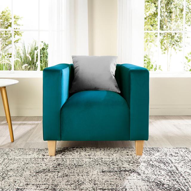 Audu 74 Wide Tufted Fairmont Park Upholstery Colour: Teal on Productcaster.