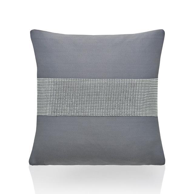 Alyson Square Throw Cushion Rosdorf Park Colour: Silver on Productcaster.