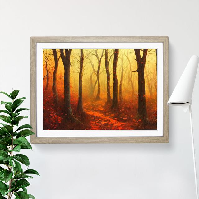 The Vivid Autumn Forest - Picture Frame Graphic Art Alpen Home Frame Colour: Oak Framed, Size: 46cm H x 64cm W x 2cm D on Productcaster.