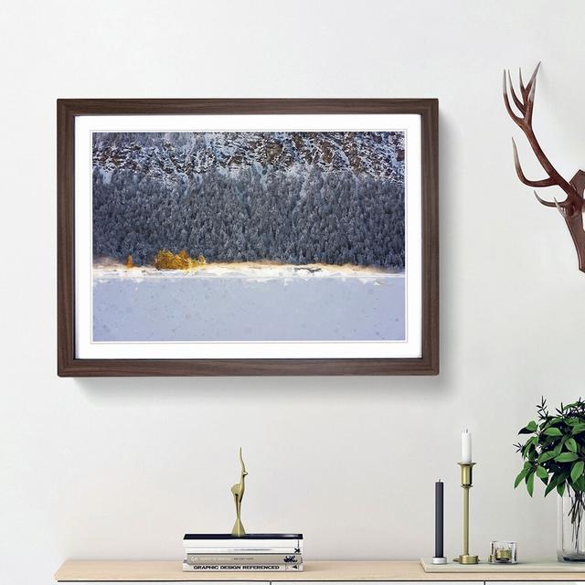 Eibsee Lake in Germany in Abstract - Picture Frame Graphic Art Print East Urban Home Frame Option: Walnut Framed, Size: 62cm H x 87cm W x 2cm D on Productcaster.