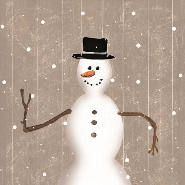 Rustic Snowman - Wrapped Canvas Painting The Seasonal Aisle Size: 76cm H x 76cm W x 3.8cm D on Productcaster.