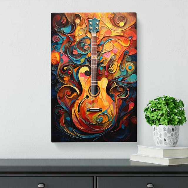 Guitar Tachisme - Print Marlow Home Co. Size: 60cm H x 40cm W x 3cm D on Productcaster.